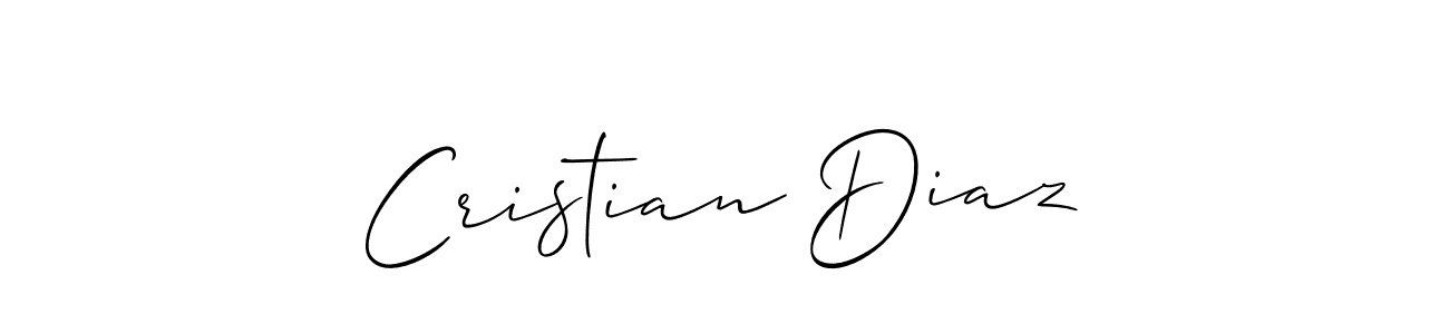 How to make Cristian Diaz signature? Allison_Script is a professional autograph style. Create handwritten signature for Cristian Diaz name. Cristian Diaz signature style 2 images and pictures png
