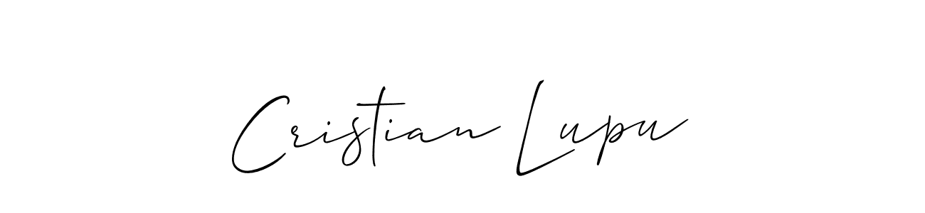 Design your own signature with our free online signature maker. With this signature software, you can create a handwritten (Allison_Script) signature for name Cristian Lupu. Cristian Lupu signature style 2 images and pictures png