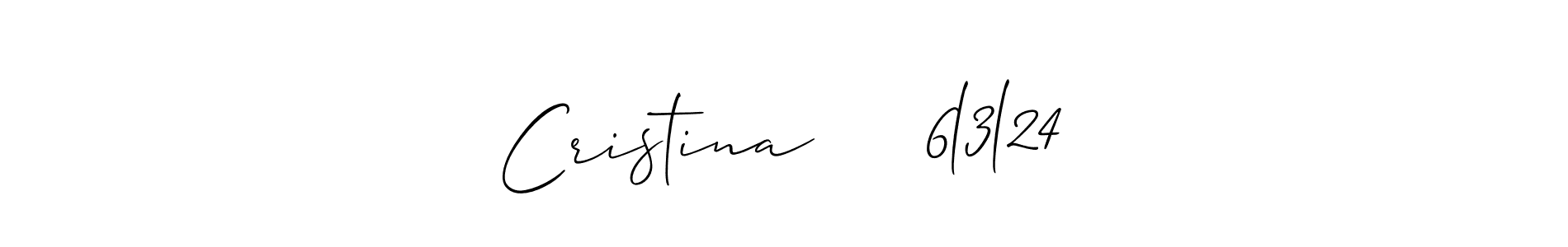 It looks lik you need a new signature style for name Cristina     6l3l24. Design unique handwritten (Allison_Script) signature with our free signature maker in just a few clicks. Cristina     6l3l24 signature style 2 images and pictures png