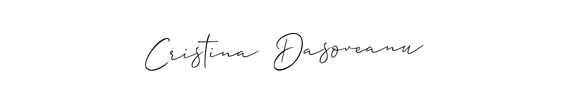 You should practise on your own different ways (Allison_Script) to write your name (Cristina  Dasoveanu) in signature. don't let someone else do it for you. Cristina  Dasoveanu signature style 2 images and pictures png