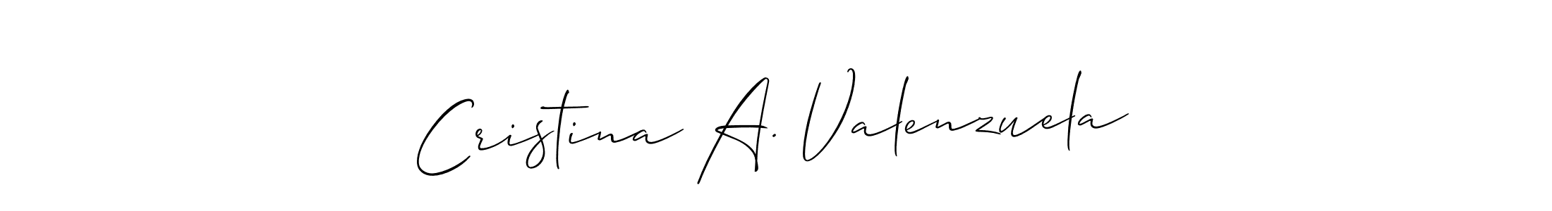 Use a signature maker to create a handwritten signature online. With this signature software, you can design (Allison_Script) your own signature for name Cristina A. Valenzuela. Cristina A. Valenzuela signature style 2 images and pictures png
