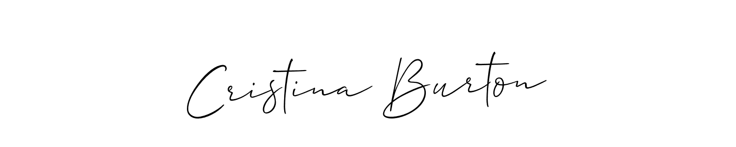 Make a beautiful signature design for name Cristina Burton. With this signature (Allison_Script) style, you can create a handwritten signature for free. Cristina Burton signature style 2 images and pictures png