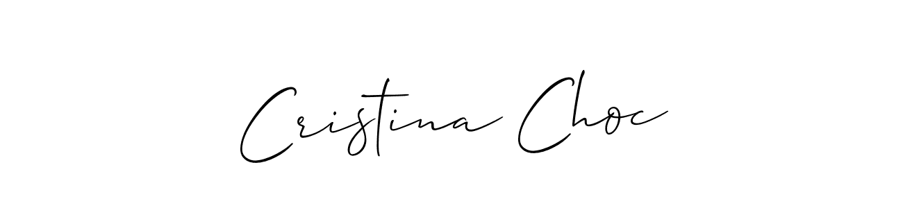 You should practise on your own different ways (Allison_Script) to write your name (Cristina Choc) in signature. don't let someone else do it for you. Cristina Choc signature style 2 images and pictures png