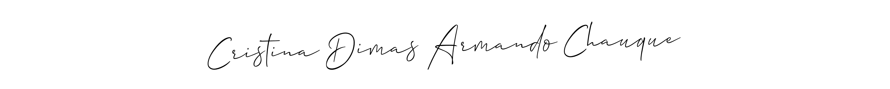 How to make Cristina Dimas Armando Chauque name signature. Use Allison_Script style for creating short signs online. This is the latest handwritten sign. Cristina Dimas Armando Chauque signature style 2 images and pictures png