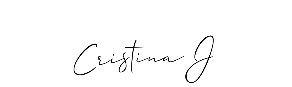 Also You can easily find your signature by using the search form. We will create Cristina J name handwritten signature images for you free of cost using Allison_Script sign style. Cristina J signature style 2 images and pictures png