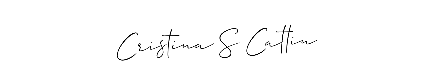 This is the best signature style for the Cristina S Catlin name. Also you like these signature font (Allison_Script). Mix name signature. Cristina S Catlin signature style 2 images and pictures png