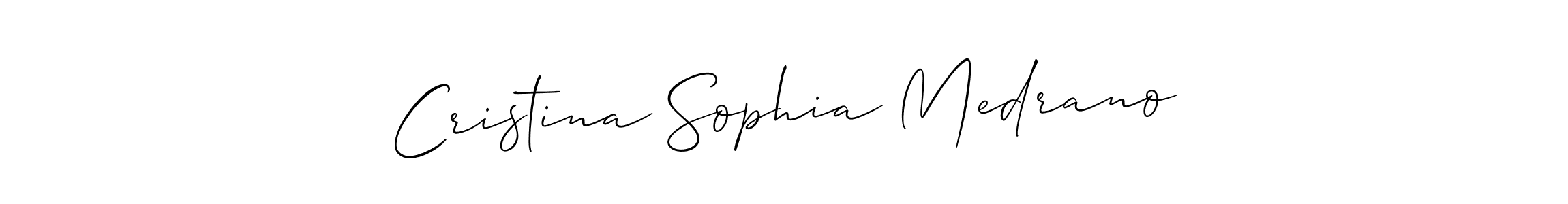 This is the best signature style for the Cristina Sophia Medrano name. Also you like these signature font (Allison_Script). Mix name signature. Cristina Sophia Medrano signature style 2 images and pictures png