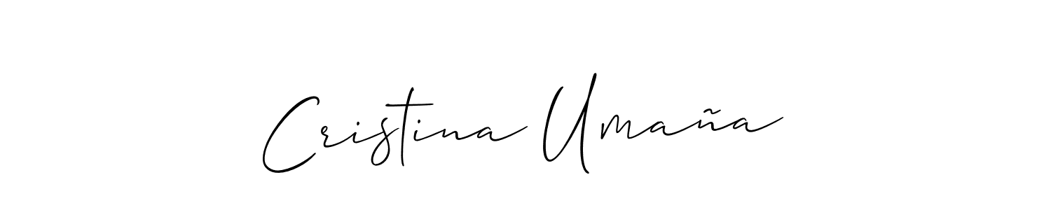 Create a beautiful signature design for name Cristina Umaña. With this signature (Allison_Script) fonts, you can make a handwritten signature for free. Cristina Umaña signature style 2 images and pictures png