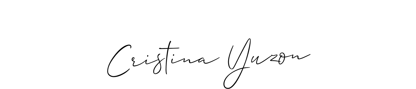 Use a signature maker to create a handwritten signature online. With this signature software, you can design (Allison_Script) your own signature for name Cristina Yuzon. Cristina Yuzon signature style 2 images and pictures png