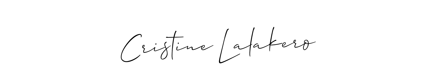 Make a beautiful signature design for name Cristine Lalakero. With this signature (Allison_Script) style, you can create a handwritten signature for free. Cristine Lalakero signature style 2 images and pictures png