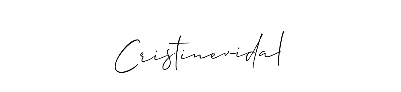 How to make Cristinevidal signature? Allison_Script is a professional autograph style. Create handwritten signature for Cristinevidal name. Cristinevidal signature style 2 images and pictures png