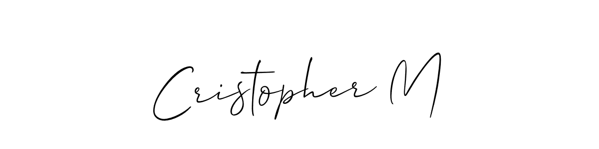 It looks lik you need a new signature style for name Cristopher M. Design unique handwritten (Allison_Script) signature with our free signature maker in just a few clicks. Cristopher M signature style 2 images and pictures png