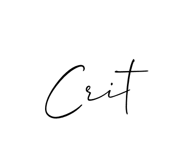 Also we have Crit name is the best signature style. Create professional handwritten signature collection using Allison_Script autograph style. Crit signature style 2 images and pictures png