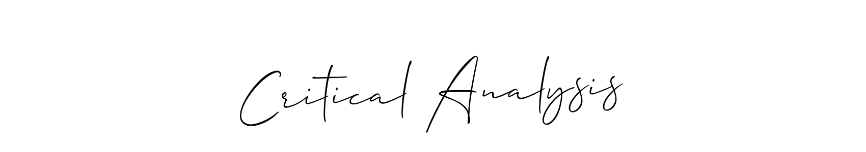Create a beautiful signature design for name Critical Analysis. With this signature (Allison_Script) fonts, you can make a handwritten signature for free. Critical Analysis signature style 2 images and pictures png