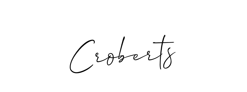 Use a signature maker to create a handwritten signature online. With this signature software, you can design (Allison_Script) your own signature for name Croberts. Croberts signature style 2 images and pictures png