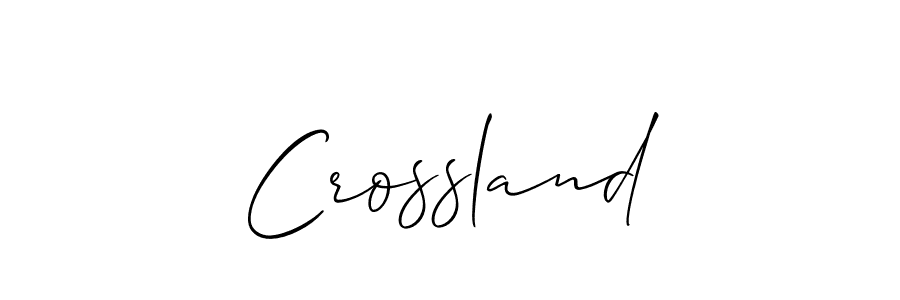 How to make Crossland signature? Allison_Script is a professional autograph style. Create handwritten signature for Crossland name. Crossland signature style 2 images and pictures png