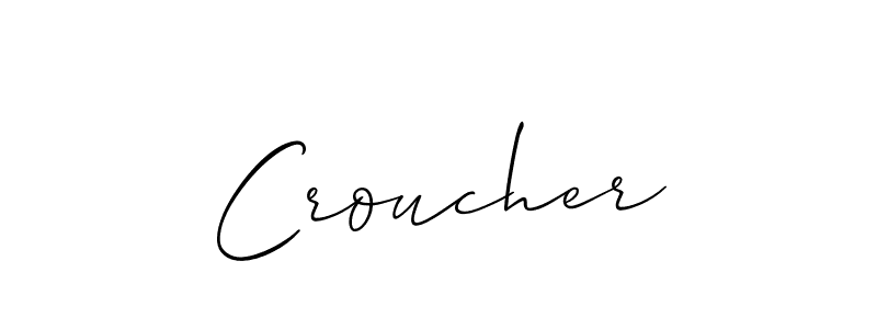 Make a beautiful signature design for name Croucher. With this signature (Allison_Script) style, you can create a handwritten signature for free. Croucher signature style 2 images and pictures png