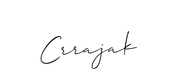 Use a signature maker to create a handwritten signature online. With this signature software, you can design (Allison_Script) your own signature for name Crrajak. Crrajak signature style 2 images and pictures png