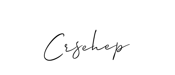 The best way (Allison_Script) to make a short signature is to pick only two or three words in your name. The name Crsehep include a total of six letters. For converting this name. Crsehep signature style 2 images and pictures png