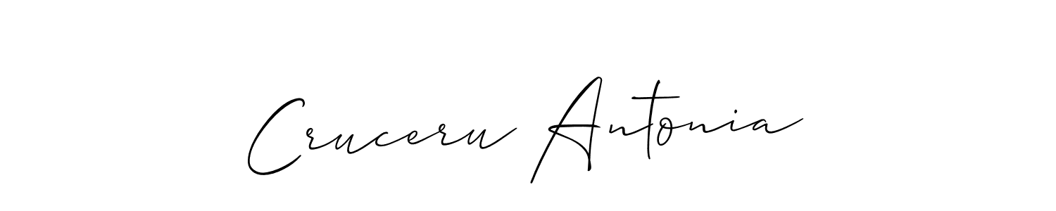 It looks lik you need a new signature style for name Cruceru Antonia. Design unique handwritten (Allison_Script) signature with our free signature maker in just a few clicks. Cruceru Antonia signature style 2 images and pictures png