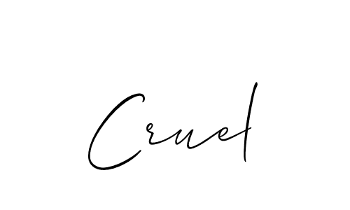 The best way (Allison_Script) to make a short signature is to pick only two or three words in your name. The name Cruel include a total of six letters. For converting this name. Cruel signature style 2 images and pictures png