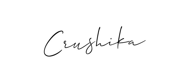 Use a signature maker to create a handwritten signature online. With this signature software, you can design (Allison_Script) your own signature for name Crushika. Crushika signature style 2 images and pictures png