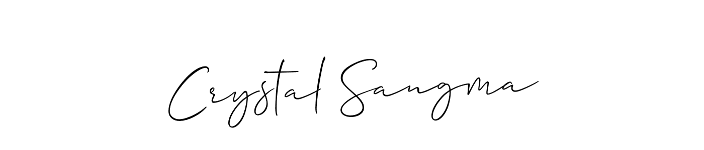 Also You can easily find your signature by using the search form. We will create Crystal Sangma name handwritten signature images for you free of cost using Allison_Script sign style. Crystal Sangma signature style 2 images and pictures png