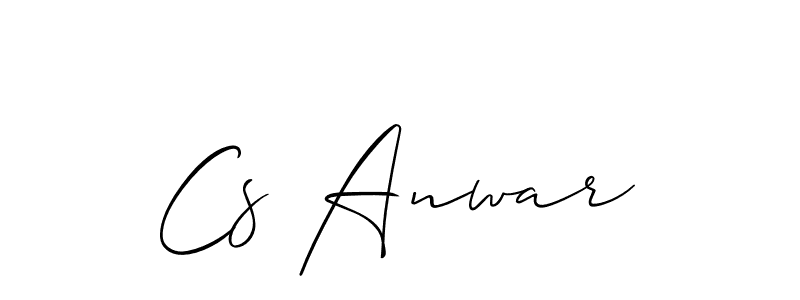 Also You can easily find your signature by using the search form. We will create Cs Anwar name handwritten signature images for you free of cost using Allison_Script sign style. Cs Anwar signature style 2 images and pictures png