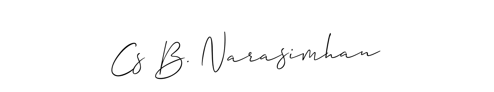 How to make Cs B. Narasimhan signature? Allison_Script is a professional autograph style. Create handwritten signature for Cs B. Narasimhan name. Cs B. Narasimhan signature style 2 images and pictures png