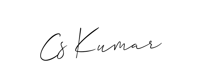 Use a signature maker to create a handwritten signature online. With this signature software, you can design (Allison_Script) your own signature for name Cs Kumar. Cs Kumar signature style 2 images and pictures png