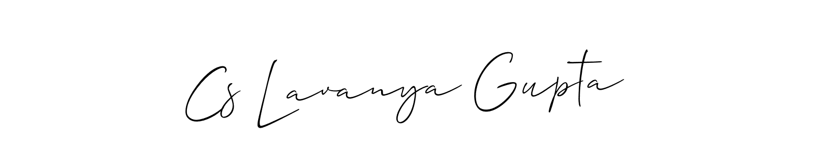 Use a signature maker to create a handwritten signature online. With this signature software, you can design (Allison_Script) your own signature for name Cs Lavanya Gupta. Cs Lavanya Gupta signature style 2 images and pictures png