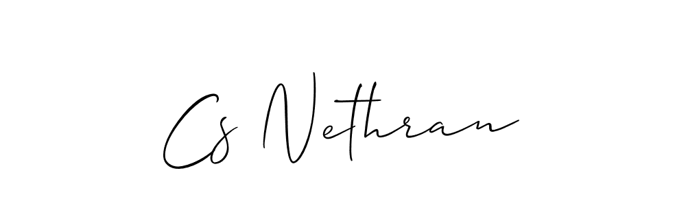 if you are searching for the best signature style for your name Cs Nethran. so please give up your signature search. here we have designed multiple signature styles  using Allison_Script. Cs Nethran signature style 2 images and pictures png