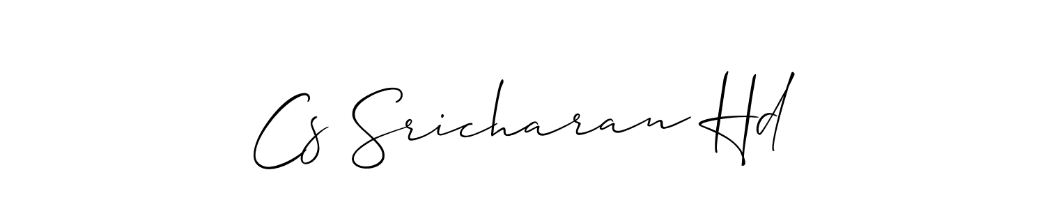if you are searching for the best signature style for your name Cs Sricharan Hd. so please give up your signature search. here we have designed multiple signature styles  using Allison_Script. Cs Sricharan Hd signature style 2 images and pictures png