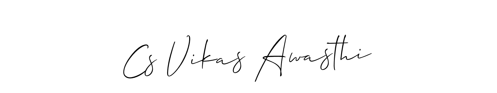 Make a beautiful signature design for name Cs Vikas Awasthi. With this signature (Allison_Script) style, you can create a handwritten signature for free. Cs Vikas Awasthi signature style 2 images and pictures png