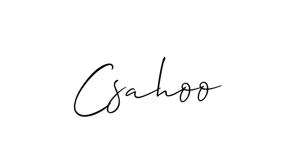 You should practise on your own different ways (Allison_Script) to write your name (Csahoo) in signature. don't let someone else do it for you. Csahoo signature style 2 images and pictures png
