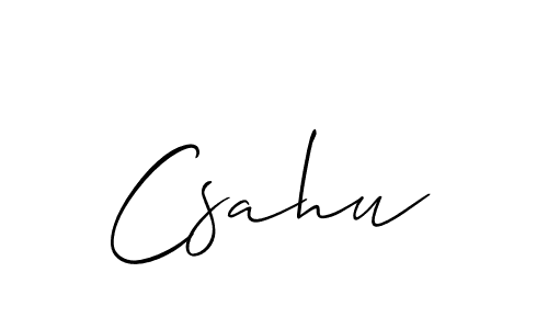 How to Draw Csahu signature style? Allison_Script is a latest design signature styles for name Csahu. Csahu signature style 2 images and pictures png
