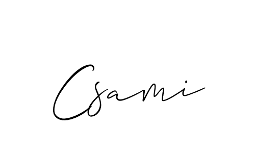 Make a beautiful signature design for name Csami. With this signature (Allison_Script) style, you can create a handwritten signature for free. Csami signature style 2 images and pictures png