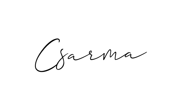 Allison_Script is a professional signature style that is perfect for those who want to add a touch of class to their signature. It is also a great choice for those who want to make their signature more unique. Get Csarma name to fancy signature for free. Csarma signature style 2 images and pictures png