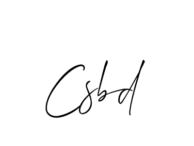 How to make Csbd signature? Allison_Script is a professional autograph style. Create handwritten signature for Csbd name. Csbd signature style 2 images and pictures png