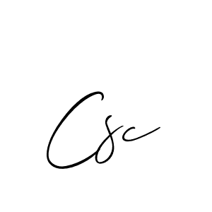 How to make Csc signature? Allison_Script is a professional autograph style. Create handwritten signature for Csc name. Csc signature style 2 images and pictures png