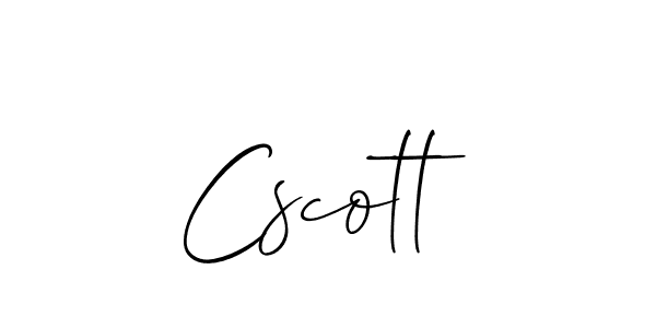 Design your own signature with our free online signature maker. With this signature software, you can create a handwritten (Allison_Script) signature for name Cscott. Cscott signature style 2 images and pictures png