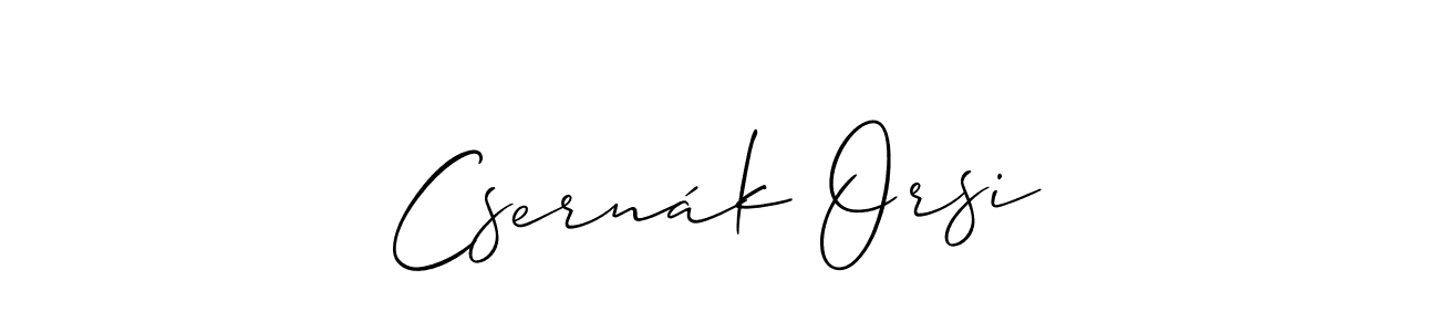 How to make Csernák Orsi signature? Allison_Script is a professional autograph style. Create handwritten signature for Csernák Orsi name. Csernák Orsi signature style 2 images and pictures png