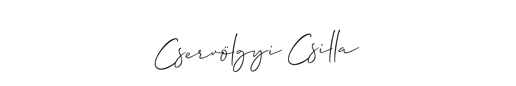 Design your own signature with our free online signature maker. With this signature software, you can create a handwritten (Allison_Script) signature for name Cservölgyi Csilla. Cservölgyi Csilla signature style 2 images and pictures png