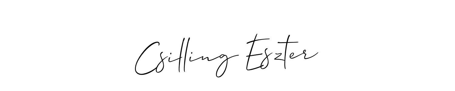 It looks lik you need a new signature style for name Csilling Eszter. Design unique handwritten (Allison_Script) signature with our free signature maker in just a few clicks. Csilling Eszter signature style 2 images and pictures png