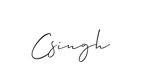 It looks lik you need a new signature style for name Csingh. Design unique handwritten (Allison_Script) signature with our free signature maker in just a few clicks. Csingh signature style 2 images and pictures png