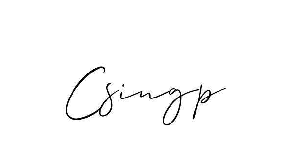 How to make Csingp name signature. Use Allison_Script style for creating short signs online. This is the latest handwritten sign. Csingp signature style 2 images and pictures png