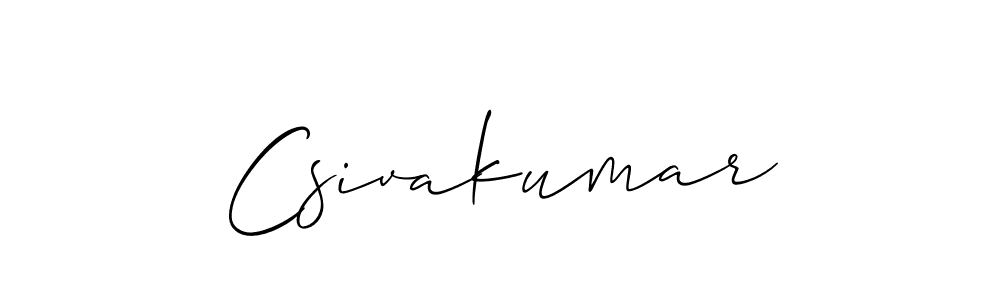 Create a beautiful signature design for name Csivakumar. With this signature (Allison_Script) fonts, you can make a handwritten signature for free. Csivakumar signature style 2 images and pictures png