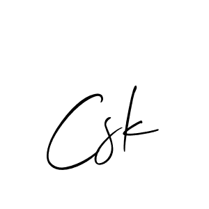 Use a signature maker to create a handwritten signature online. With this signature software, you can design (Allison_Script) your own signature for name Csk. Csk signature style 2 images and pictures png