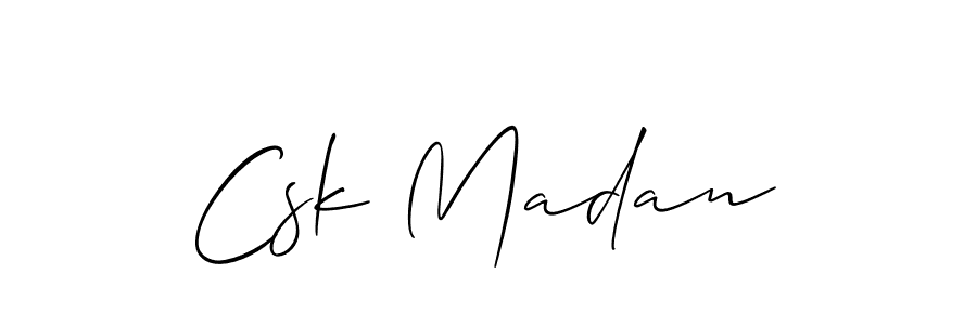 Also we have Csk Madan name is the best signature style. Create professional handwritten signature collection using Allison_Script autograph style. Csk Madan signature style 2 images and pictures png