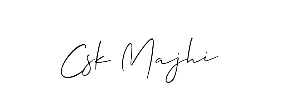 How to Draw Csk Majhi signature style? Allison_Script is a latest design signature styles for name Csk Majhi. Csk Majhi signature style 2 images and pictures png